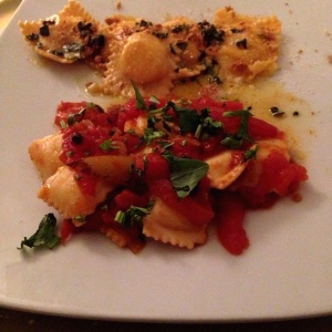 Raviolis pecorino y auyama