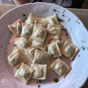 raviolis de ajo porro