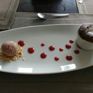 fondant de chocolate con helado