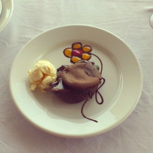 Fondant de chocolate.