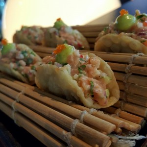 mini tacos de salmon