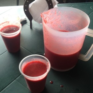 jugo de fresa demasiado sabroso