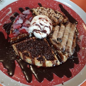wafle con helado