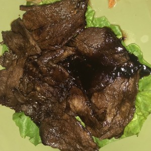 carnw preparada al estilo coreano, spicy, excelente