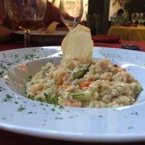 Risotto de camarones