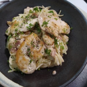 Pasta Carbonara con pollo