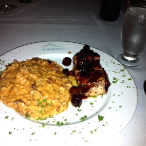 Lomo de cerdo con risotto de tomates secos