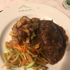 lomito en salsa de hongos