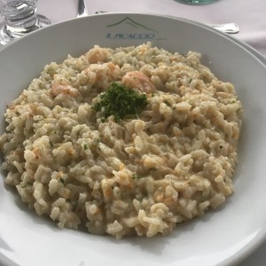 risotto a la crema con camarones