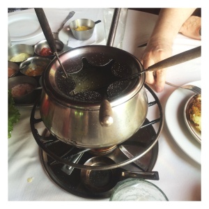 Proceso del fondue de lomito