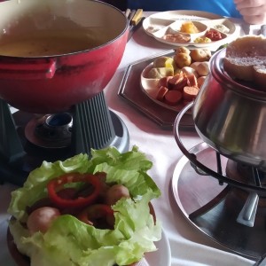 fondue de carne y de queso