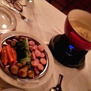 Fondue de queso especial.