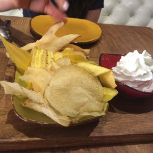 espuma de suero con fritos recien hechos cortesia
