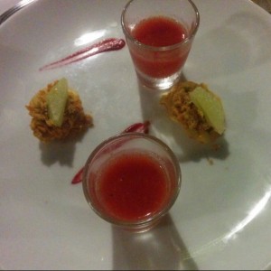 Jaiba con jugo de sandia