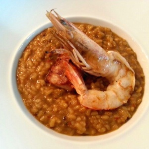Arroz meloso de papada de cerdo y langostinos! Deliiii